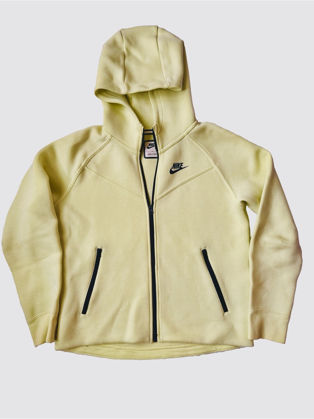 Nike Kids' Sportswear Tech Fleece in Luminous Green Full-Zip Hoodie Size L